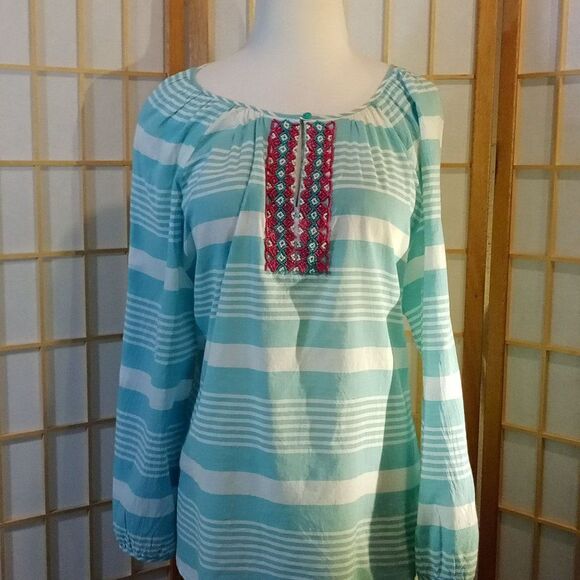 Talbots XL Aztec Beaded Blouse - Picture 2 of 16